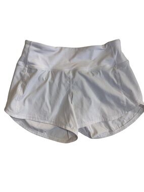 Lululemon White Speed Up Shorts 4”